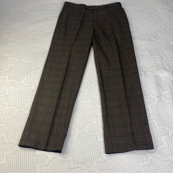 Rover & Lakes Wool Cashmere Suit Brown Plaid Jacket 46” Pants 34X32.5 AU Sz 52 - Picture 9 of 16